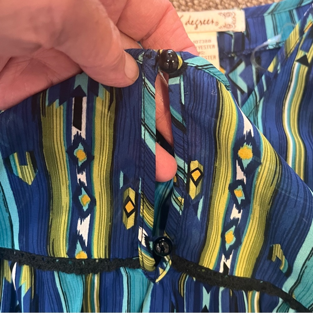 6 DEGREES short shift dress size small blue green lined new with tags - Picture 7 of 11